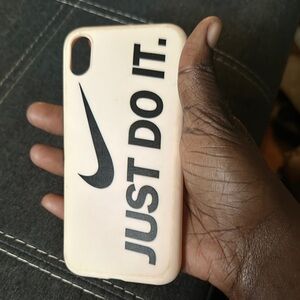 Nike Cream and Black iPhone Case Minimalist Design